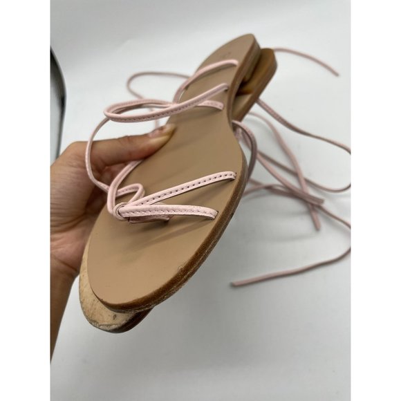 RAYE Spur Sandal in Nude 7 Leather Round Toe Brown/Pink *flawed - Picture 8 of 8